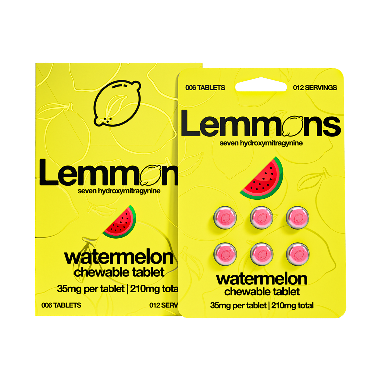 Watermelon Lemmons 7-Hydroxymitragynine Chewable Kratom Tablets – 210 mg