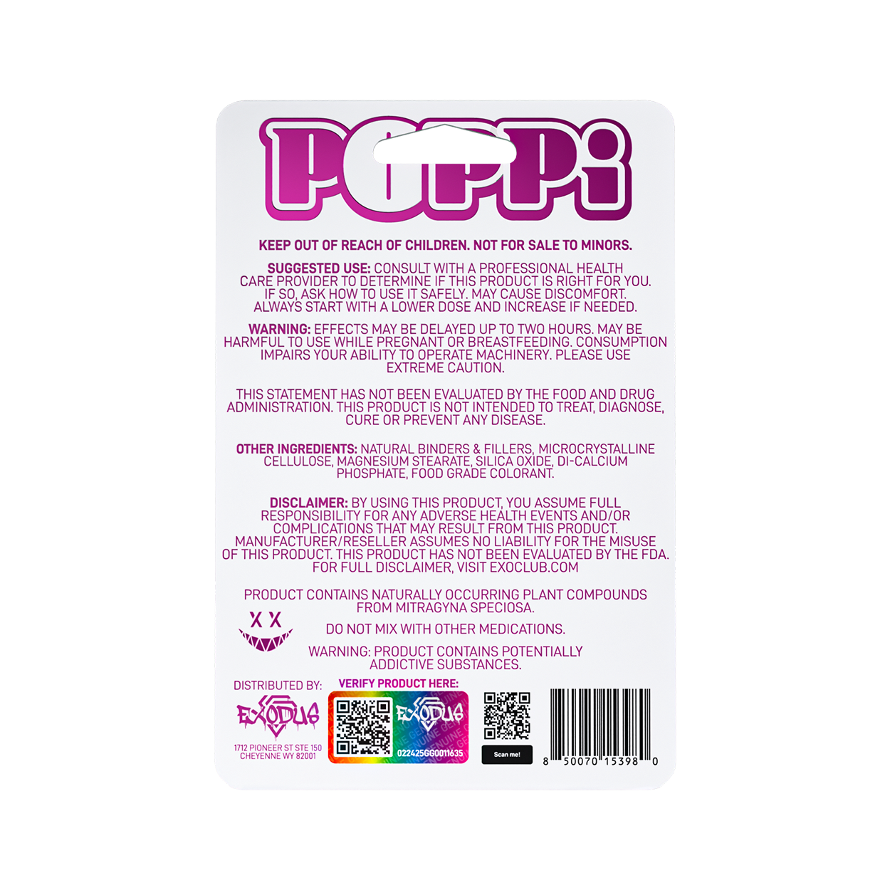 Gushy Grape POPPi Hyper Hydroxy Blend 7-Hydroxymitragynine Chewable Kratom Tablets – 210 mg