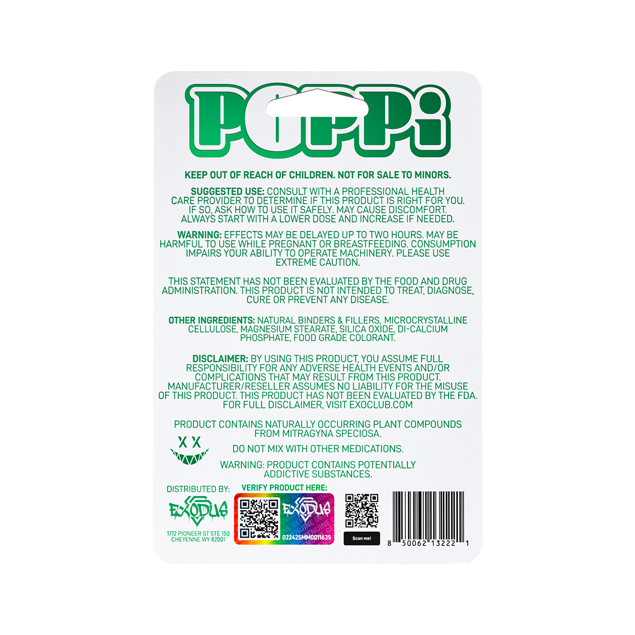 Mighty Mint POPPi Hyper Hydroxy Blend 7-Hydroxymitragynine Chewable Kratom Tablets – 210 mg