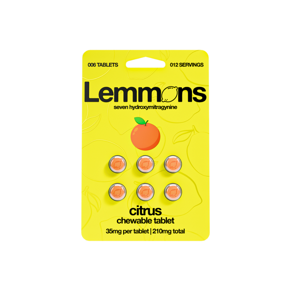 Citrus Lemmons 7-Hydroxymitragynine Chewable Kratom Tablets – 210 mg