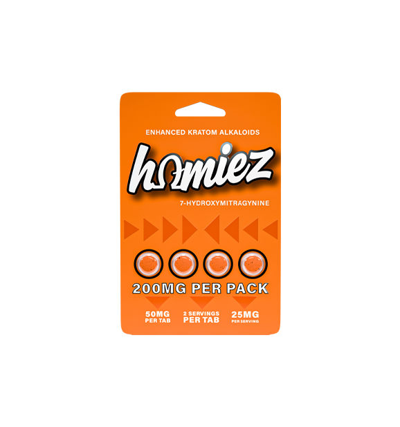 Homiez Enhanced 7-Hydroxy Kratom Tablets (4-Count) – 200 mg Total Alkaloids