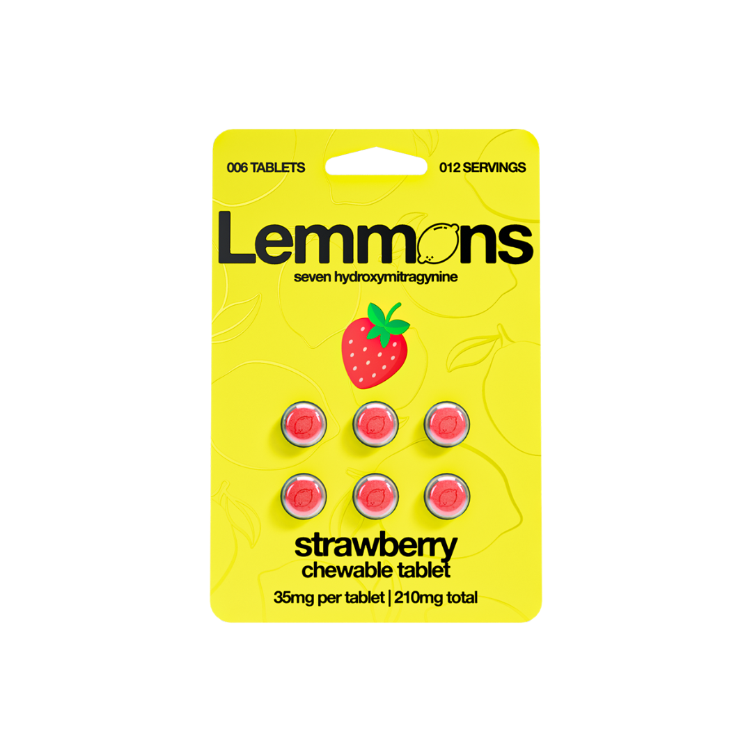 Strawberry Lemmons 7-Hydroxymitragynine Chewable Kratom Tablets – 210 mg