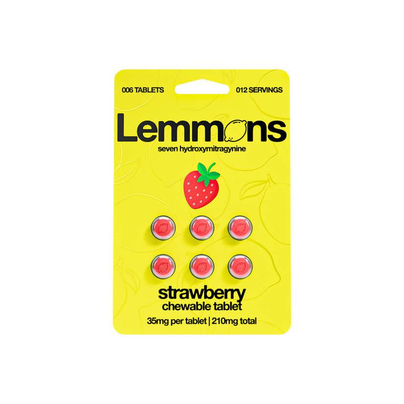 Strawberry Lemmons 7-Hydroxymitragynine Chewable Kratom Tablets – 210 mg