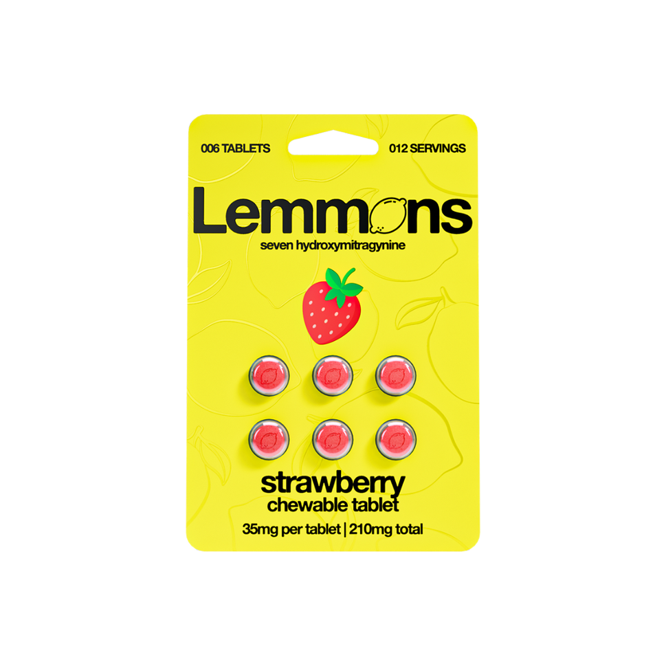 Strawberry Lemmons 7-Hydroxymitragynine Chewable Kratom Tablets – 210 mg