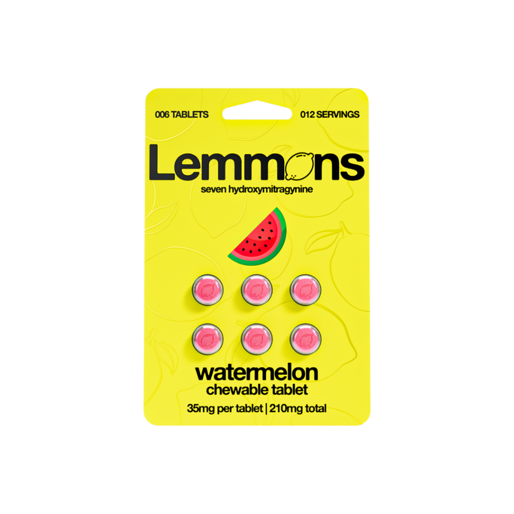 Watermelon Lemmons 7-Hydroxymitragynine Chewable Kratom Tablets – 210 mg