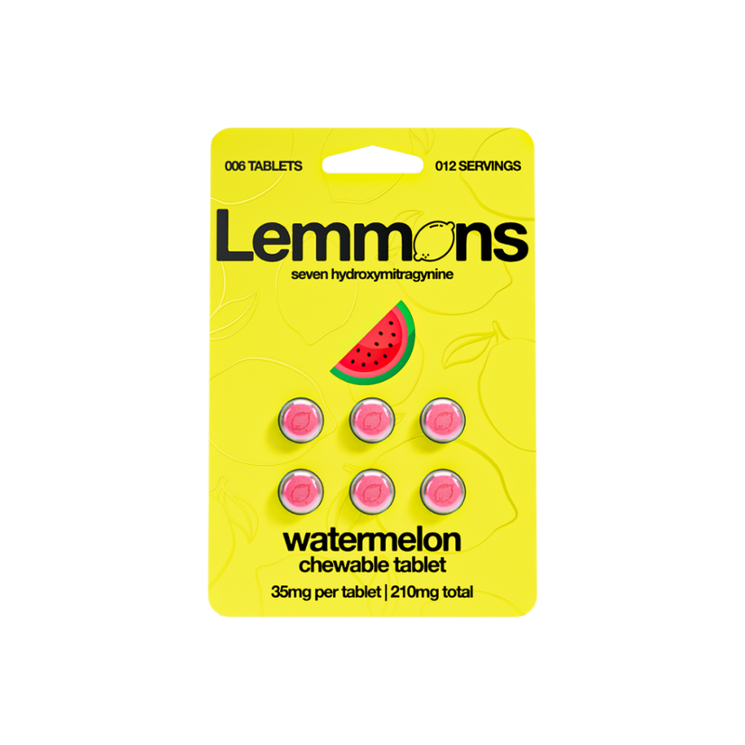 Watermelon Lemmons 7-Hydroxymitragynine Chewable Kratom Tablets – 210 mg