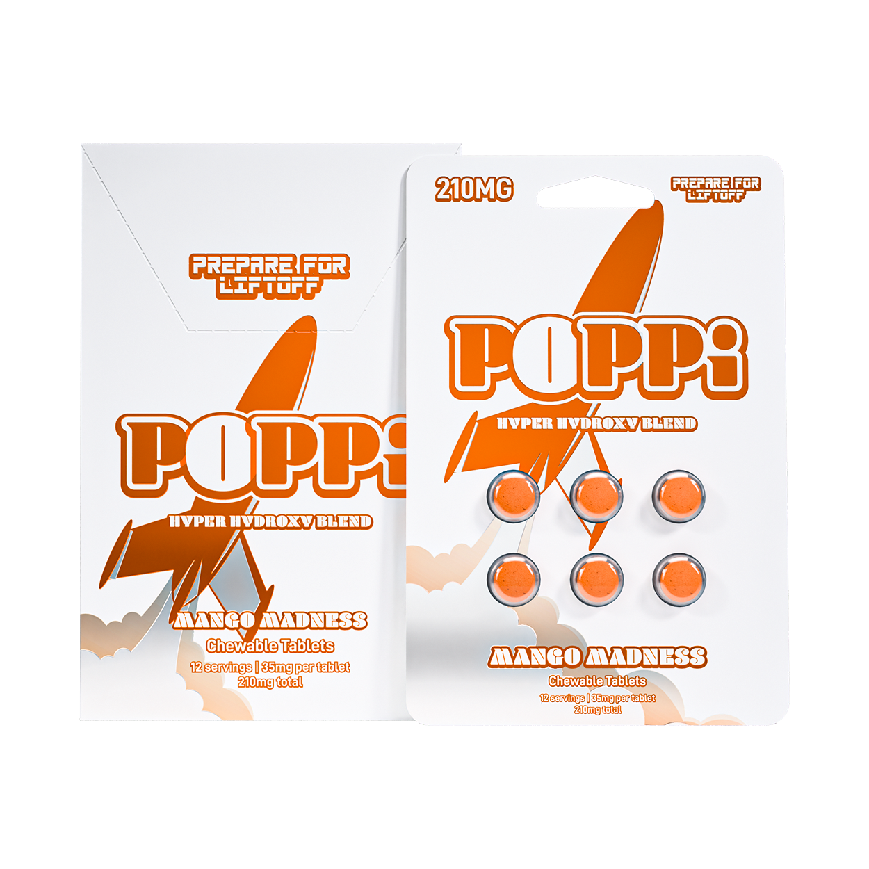 Mango Madness POPPi Hyper Hydroxy Blend 7-Hydroxymitragynine Chewable Kratom Tablets – 210 mg